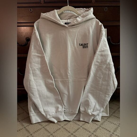 Vintage Talentless heavy weight hoodie in Bone with black logo text XL - Picture 1 of 10